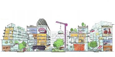 Será una comunidad de uso mixto: vivienda, comercio, etc. Foto tomada de: Sidewalktoronto.ca Será una comunidad de uso mixto: vivienda, comercio, etc. Foto tomada de: Sidewalktoronto.ca