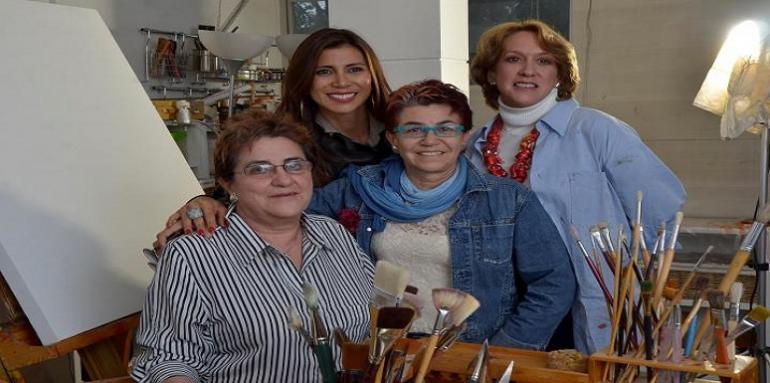 Los artistas: Beatriz pedraza, Andrea Castro, María Pedraza, y María Clara Piedrahita