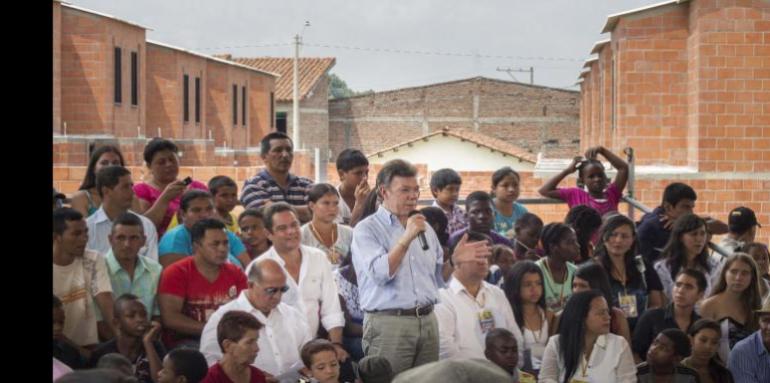 La primera entrega de viviendas ciento por ciento subsidiadas por el gobierno nacional, se realizó el 11 de febrero de 2013