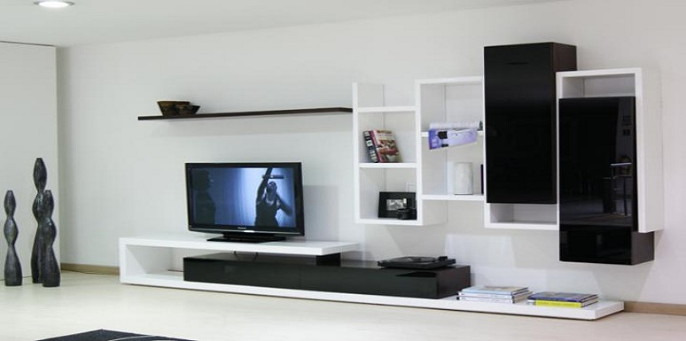 Estudio muebles en madera blancos