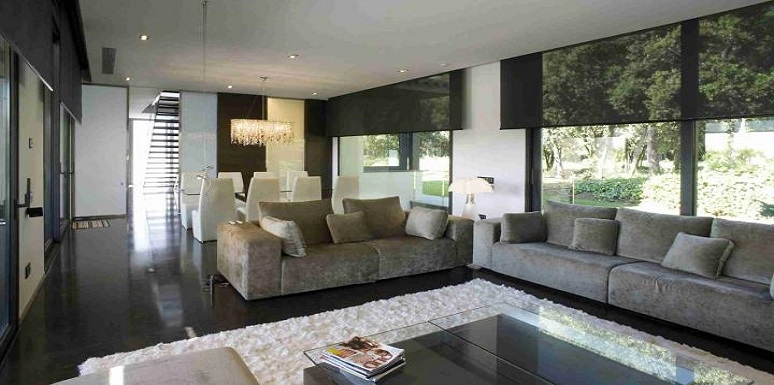 Sala comedor color beige y blanco